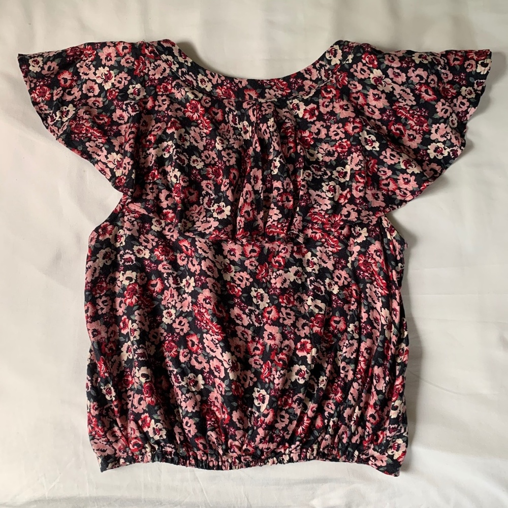 American Rag Ruffle Criss-Cross Blouse/Top - Picture 2 of 6